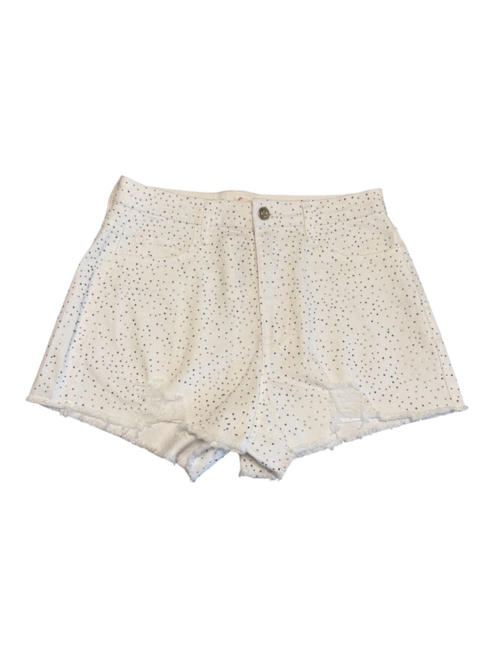 Gianni Bini NWT Rhinestone Shorts White Distressed Size Small